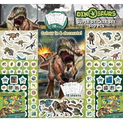 Samolepková sada 500 ks dinosauři