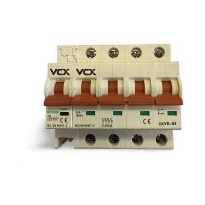 FVE odpínač integrovaný s vypínací spouští VCX CYKB63+MX+OFF PV 4P 32A 1000V DC