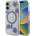 GUESS Калъф Guess Resin Flowers Glitter MagSafe за iPhone 16 - лилав (3666339354251)