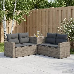 vidaXL Комплект дивани 5 бр. Сив и тъмен сив 182, 5 x 182, 5 x 85 см (3447858)