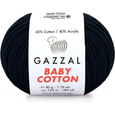 Gazzal Příze Baby cotton 3433 černá