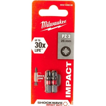 Milwaukee Skrutkovacie bity ShW PZ3 25 mm 2 ks