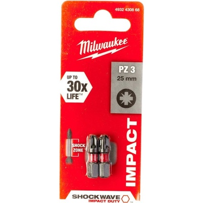 Milwaukee Skrutkovacie bity ShW PZ3 25 mm 2 ks