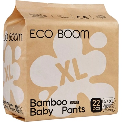 Eco Boom Бамбукови еко пелени гащи Eco Boom Premium - Размер 5, 12-17 kg, 22 броя (ECO BOOM)