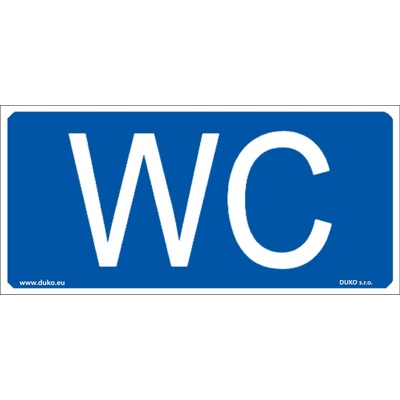 DUKO WC tabulka modrá univerzální Formát: 190 x 90 mm, Materiál: plast 1 mm, samolepící vinylová fólie