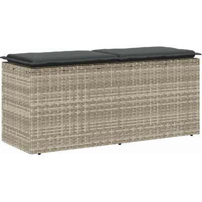 vidaXL Градинска пейка с възглавница Светло сиво 110x40x44 cm (4104150)