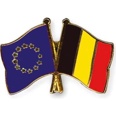 Odznak (pins) 22mm vlajka EU + Belgie - barevný