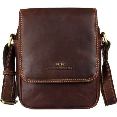 Pánska kožená crossbody taška KT178 hnedá