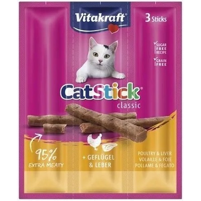 Vitakraft Cat Stick саламени пръчици за котка с птиче месо и черен дроб 3бр