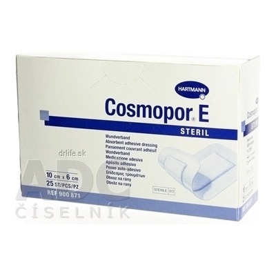 Cosmopor E Steril obväz na rany sterilný 10 x 6 cm 25 ks