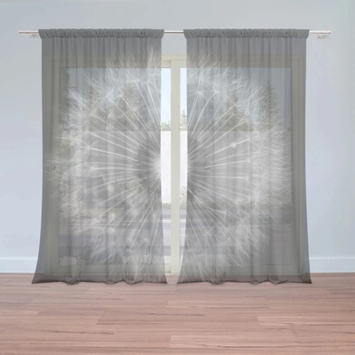 Sablio Záclony Čiernobiela púpava: 2ks 150x250cm