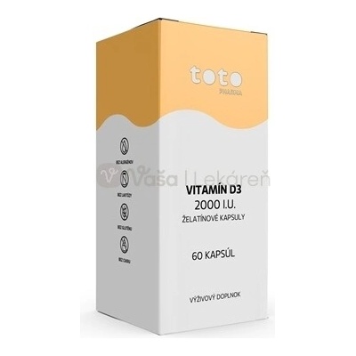 Toto Vitamín D3 2000 I.U. želatínové kapsuly 60 kapsúl