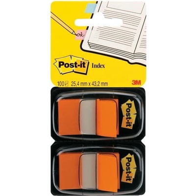 3M Záložky Post-it Index široké 25,4x43,2 oranžová 2ks