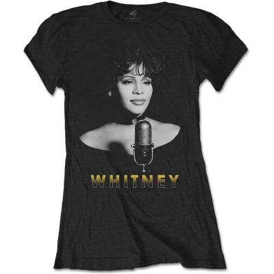 Whitney Houston Black & White Photo Black S Дамски Риза (WHITTS01LB01)