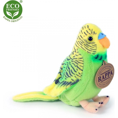 Rappa - Плюшен Вълнист папагал, зелен, 11 см. , със звук, серия Еко приятели 710511-1