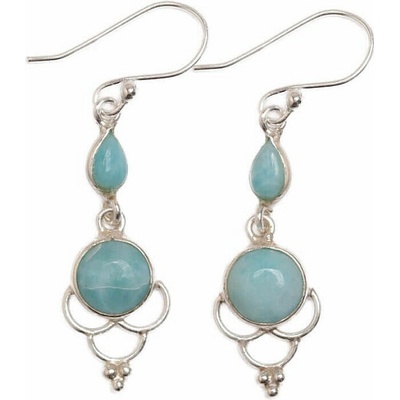 Nefertitis Larimar náušnice stříbro Ag 925 E517 NF62784 2,8 cm, 3 g