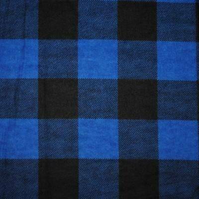 Flanel bavlněný modro-černá kostka