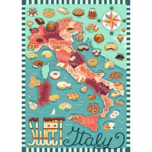 Ravensburger - Puzzle Map of Italy - Sweet - 1 000 piese