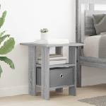 vidaXL Нощно шкафче Сив Сонома 41 x 40 x 45 см Инженерна дървесина (8000430)
