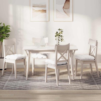 vidaXL Възглавници за седалки 4 pcs Бяло 45 x 45 x 12 см текстил (42015114)