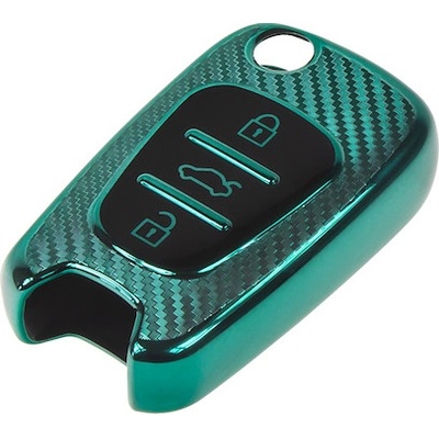 TPU obal pro klíč Hyundai/Kia, carbon zelený, STM 484HY102CG | Zboží Auto