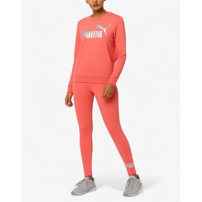 PUMA Logo Crew And Leggings Set Pink