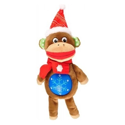 Flamingo Vánoční opička plyšová pískací 34 cm