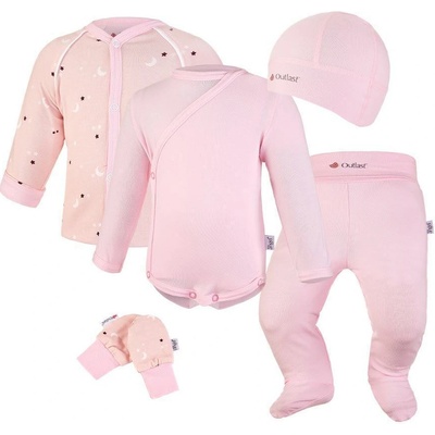 Little Angel Novorodenecká sada BIO Outlast® UV 50+ Sv. ružová hviezdičky/ružová baby
