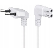goobay Kabel síťový 2pinový,CEE 7/16(M) - IEC320 C7, oba konektory 90°, 5m, bílý (97357) - 19.92.0145