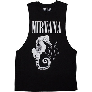 Nirvana Seahorse & Logo Mono Black L Риза (NIRVVEST89MB03)