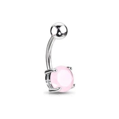 Šperky4U piercing do pupíku růžový nefrit WP01038