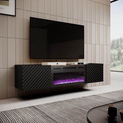 Cama Meble ONDA s elektrickým krbem 180x40x39-58 cm