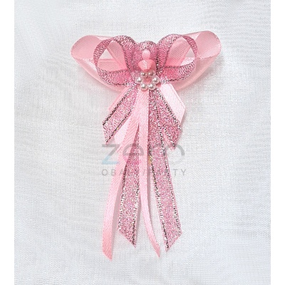 Vonička (vývazek) svatební - růžovo-růžová s perlovým květem