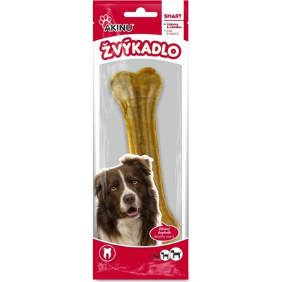 Akinu Kost z buvolí kůže přírodní žvýkací 16 cm 1 ks