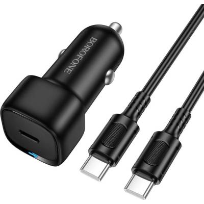BOROFONE Зарядно за автомобил - Borofone (BZ34A Cloud) - включен Type-C кабел, Single Type-C, PD20W, 12-24V - Черен