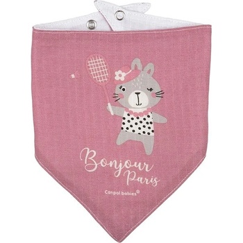 Canpol babies Mušelínový slintáček Bonjour Paris2 ks růžový