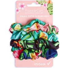 Flora & Curl Small Satin Scrunchies – Sada malých saténových gumiček