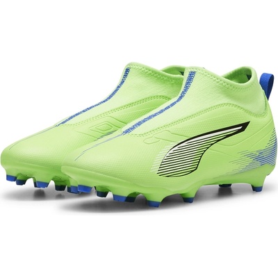 Юношески футболни бутонки Puma Ultra Match+ Laceless Junior Firm Ground Football Boots - Green/Wht/Blue