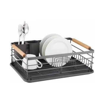 Kinghoff Сушилник за съдове Kinghoff, Дървени дръжки, Сив, KH 1729