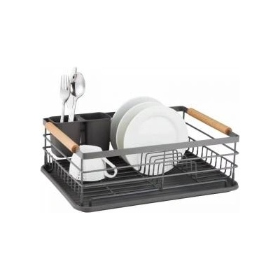 Kinghoff Сушилник за съдове Kinghoff, Дървени дръжки, Сив, KH 1729