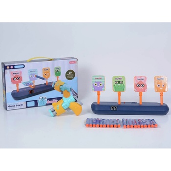 Armtoys ДЕТСКИ ПИСТОЛЕТ С МЕКИ СТРЕЛИ И ЕЛЕКТРОННИ МИШЕНИ