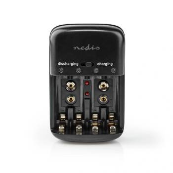 Nedis Зарядно за батерии Ni-MH, Nedis, BACH07, AA/AAA/E-Block, 9 V, Черно (BACH07)