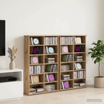 vidaXL Кабинет за CD 2 бр. Дъб артизан 60 x 17 x 92 см (8012745)