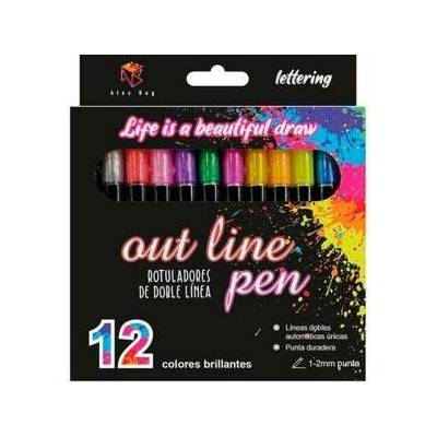Комплект Химикали с Филц Alex Bog Outliner Многоцветен 12 Части Пай