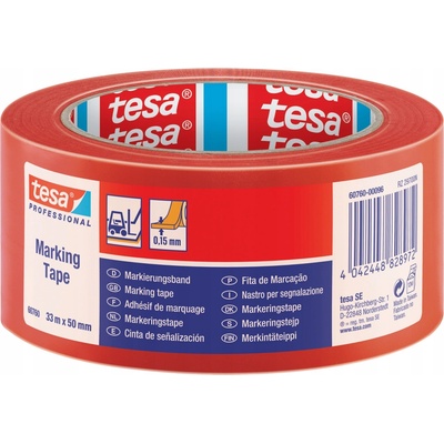 Tesa Vyznačovacia páska lepiaca 50 mm x 33 m červená