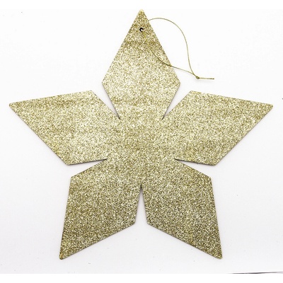 DECOLED Vianočná ozdoba zlatá hviezda, 2D, 30 cm