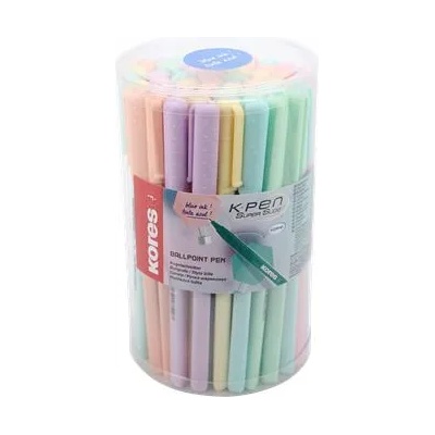 Kores Химикалка, 1, 0 мм, капачка, триъгълно тяло, KORES "KOR-M Pastel", синя 37086 (37086)