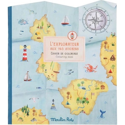 Moulin Roty Книжка със стикери Moulin Roty - Изследовател, 20 страници (712605)