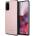 GUESS Iridescent Leather Hard Case - дизайнерски кожен кейс за Samsung Galaxy S20 (розово злато)