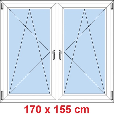 Soft Dvoukřídlé plastové okno 170x155 cm OS+OS se sloupkem Bílá